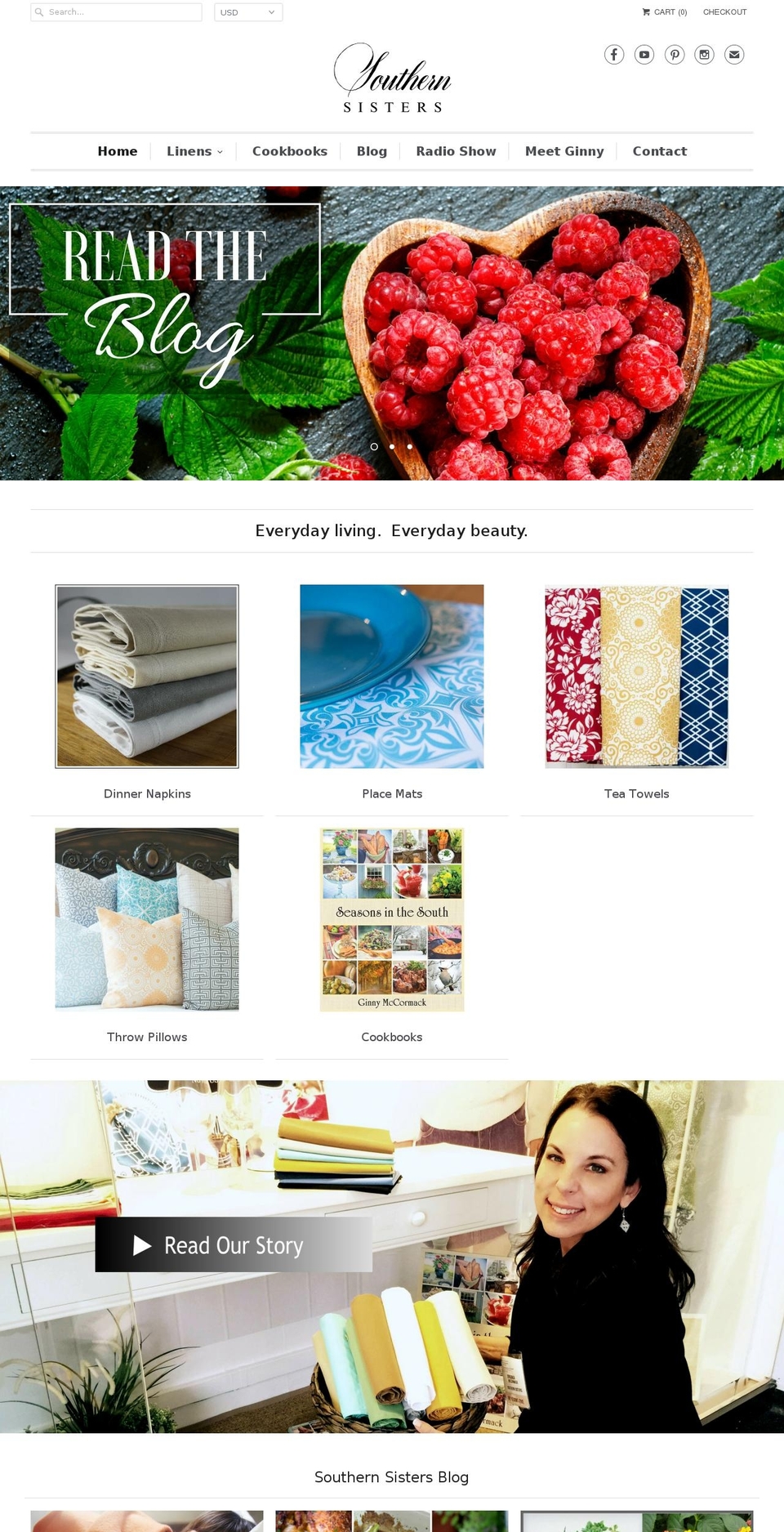 southernsistershome.com shopify website screenshot
