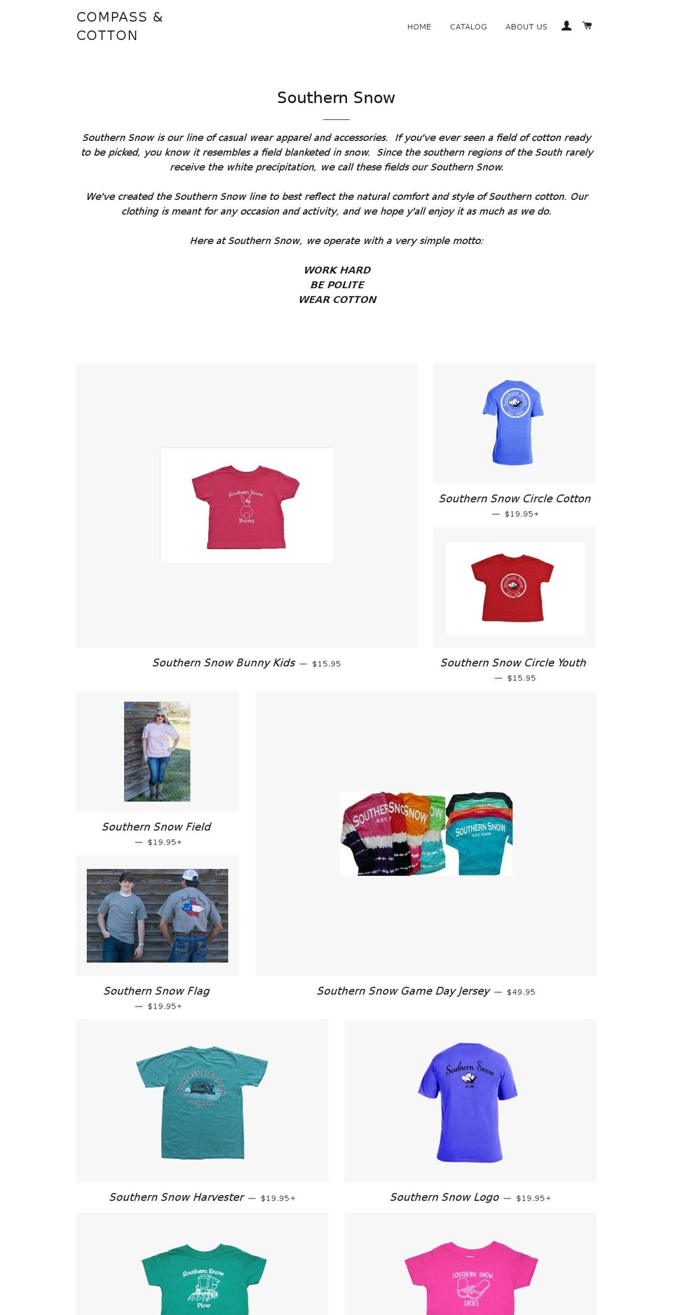 southernsnow.net shopify website screenshot