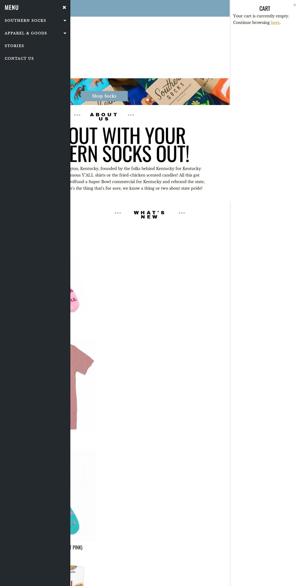 southernsocks.com shopify website screenshot