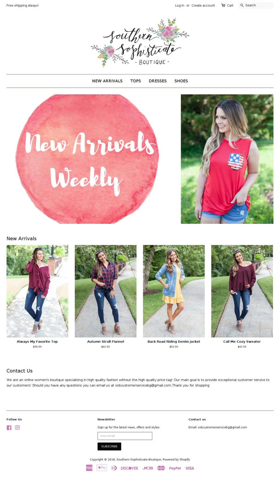 southernsophisticateboutiques.com shopify website screenshot