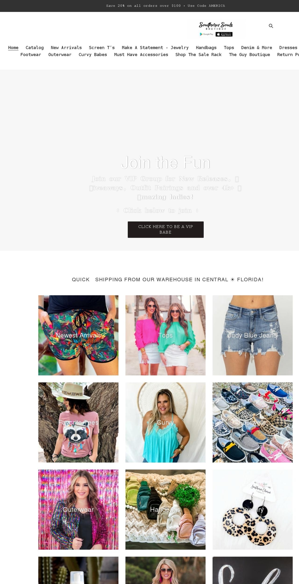 southernsoulsboutiqueclothing.com shopify website screenshot
