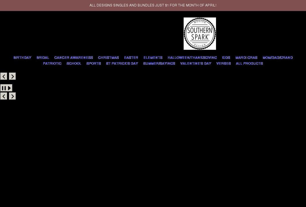 southernsparkdesign.com shopify website screenshot