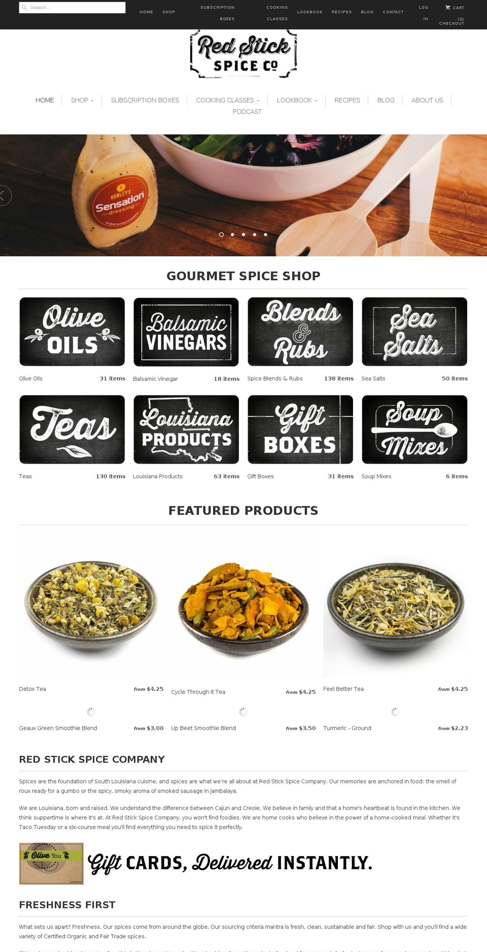 Red Stick Spice Theme v5 + Cart Check Shopify theme site example southernspiceshop.com