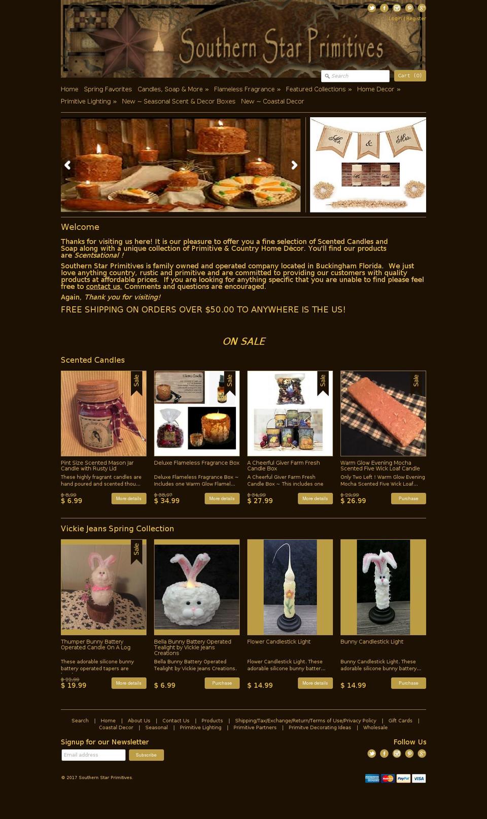 Copy of Expression Shopify theme site example southernstarprimitives.com