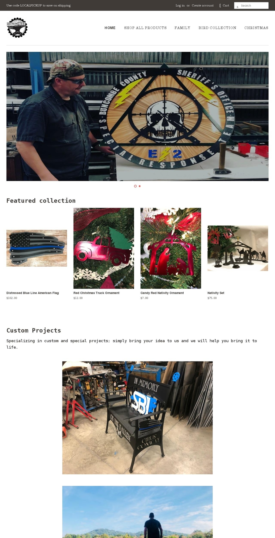 southernsteelfabrication.com shopify website screenshot