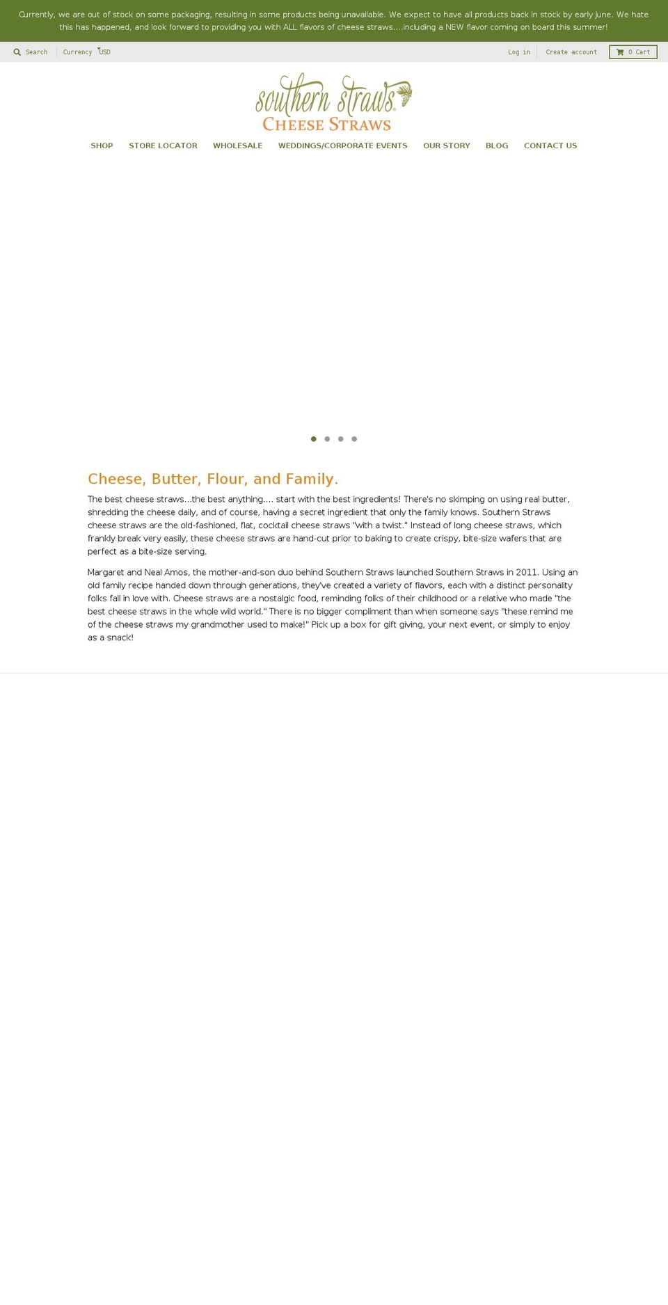 southernstraws.com shopify website screenshot