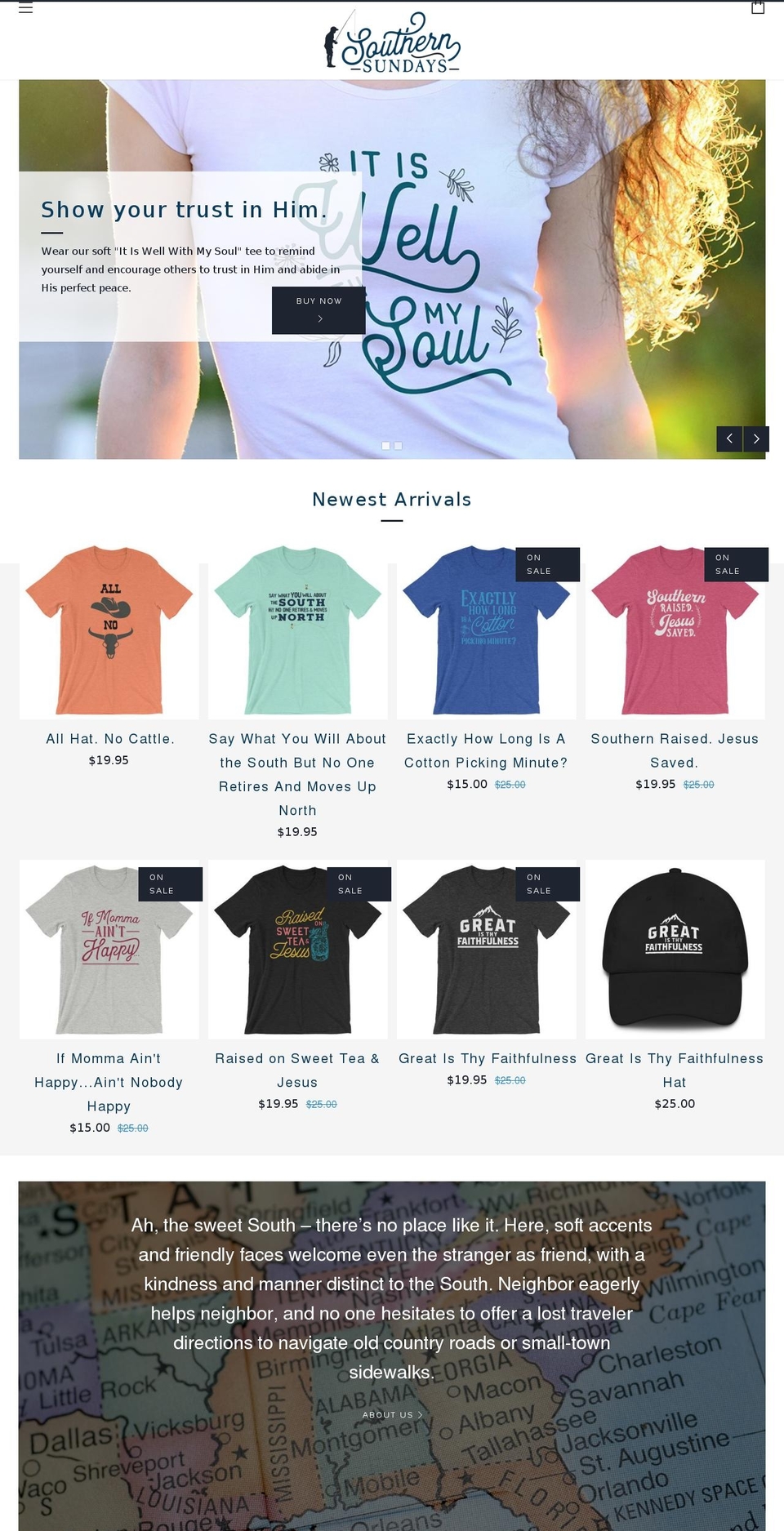 southernsunday.com — Shopify storefront screenshot