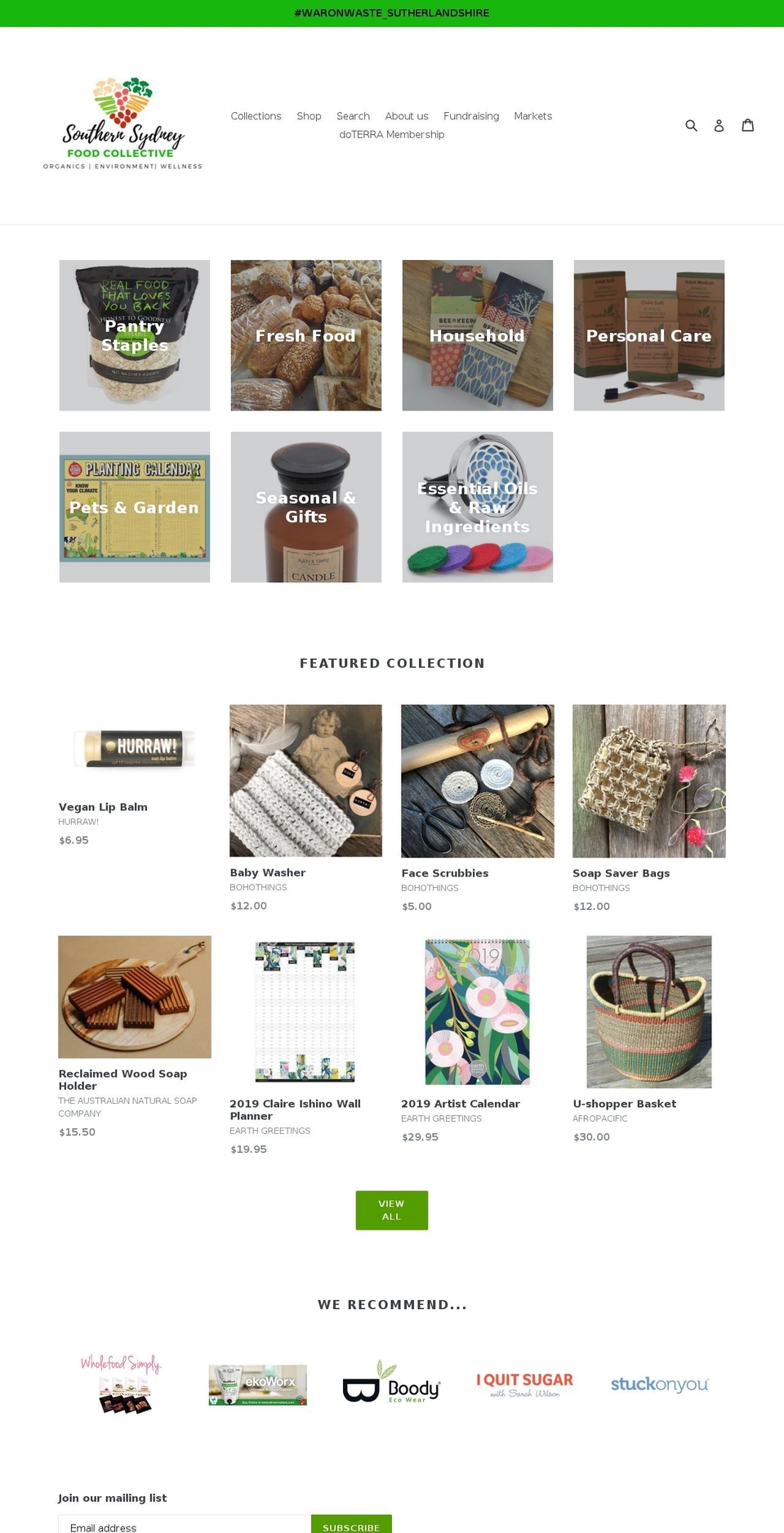 southernsydneyfoodcollective.com — Shopify storefront screenshot
