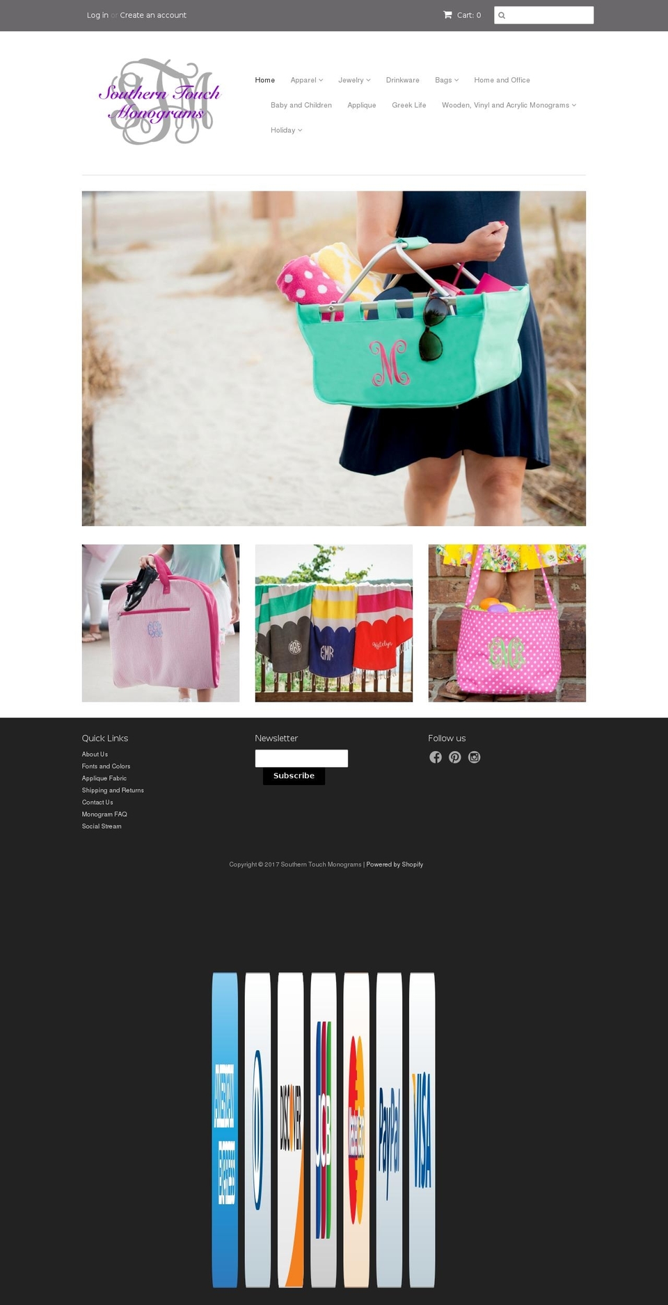 southerntouchmonograms.com shopify website screenshot