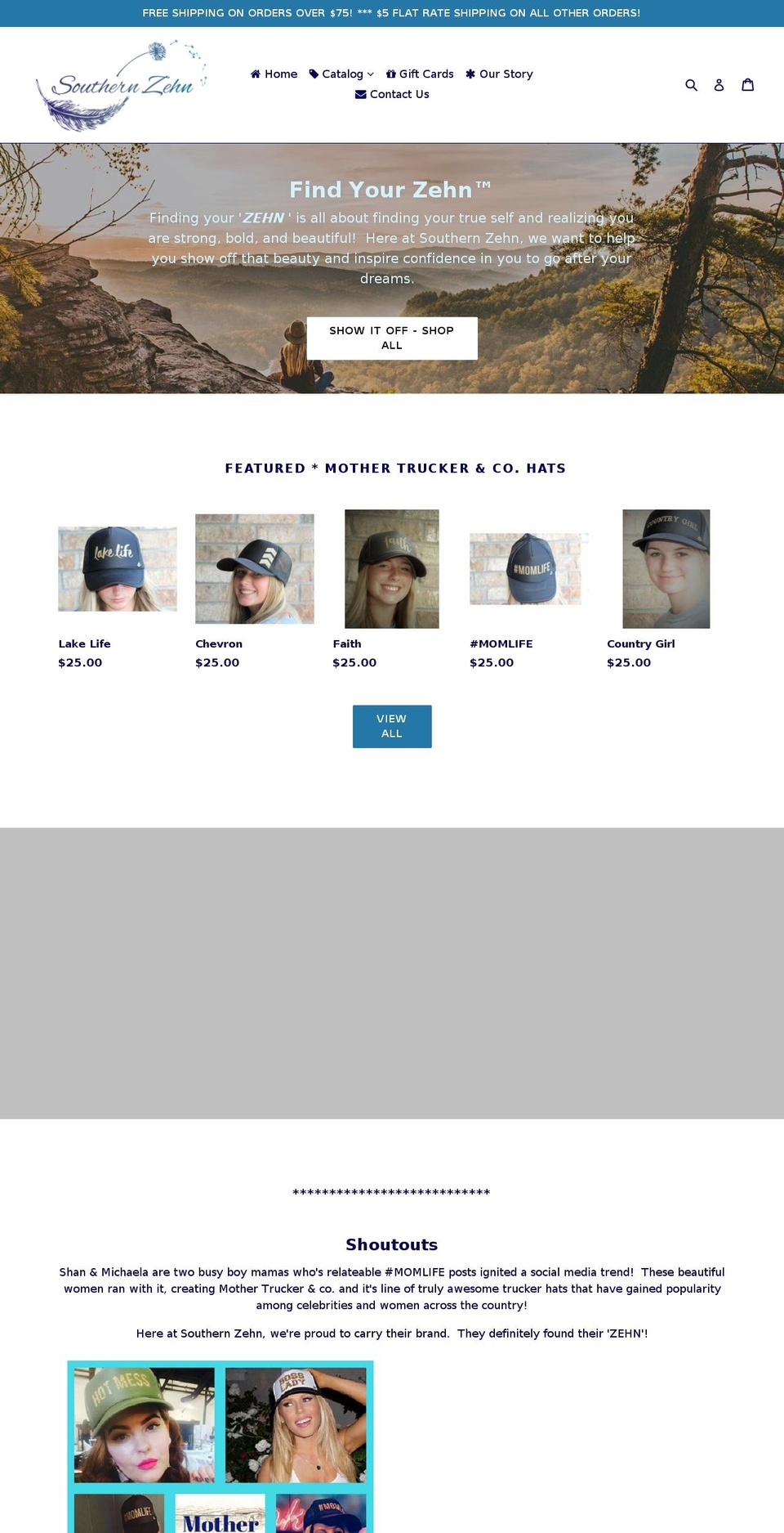 southernzehn.com — Shopify storefront screenshot