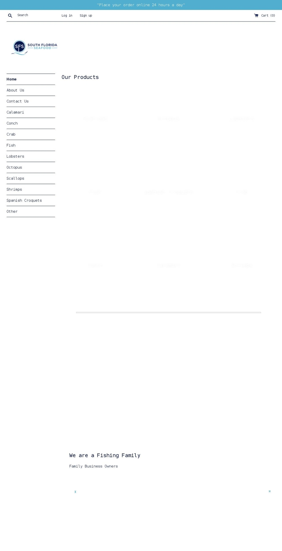 southfloridaseafood.com shopify website screenshot