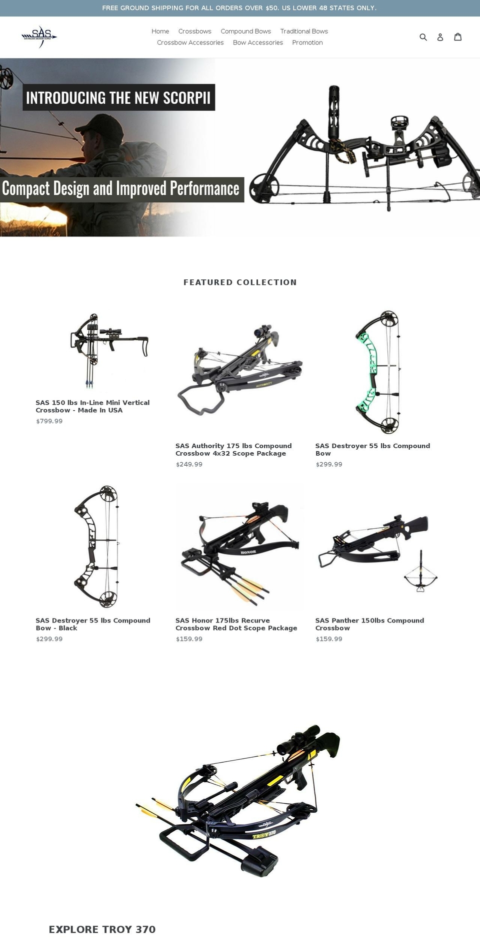 southlandarchery.com shopify website screenshot