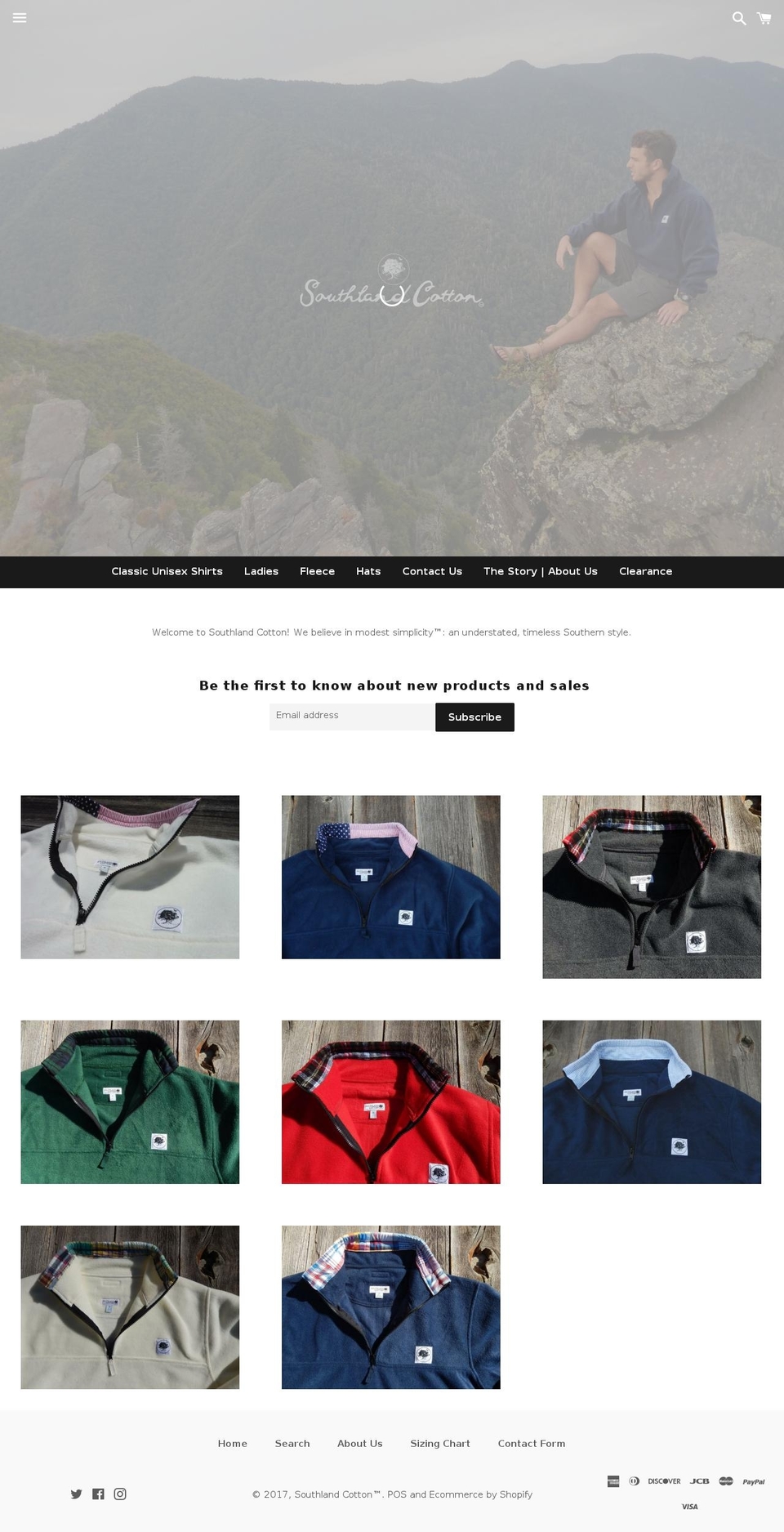 southlandcotton.com shopify website screenshot