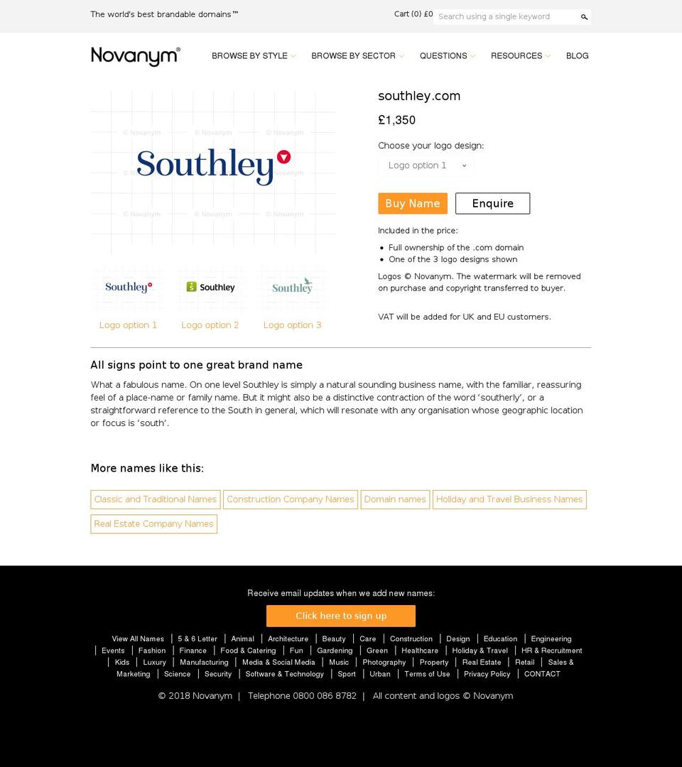 southley.com — Shopify storefront screenshot
