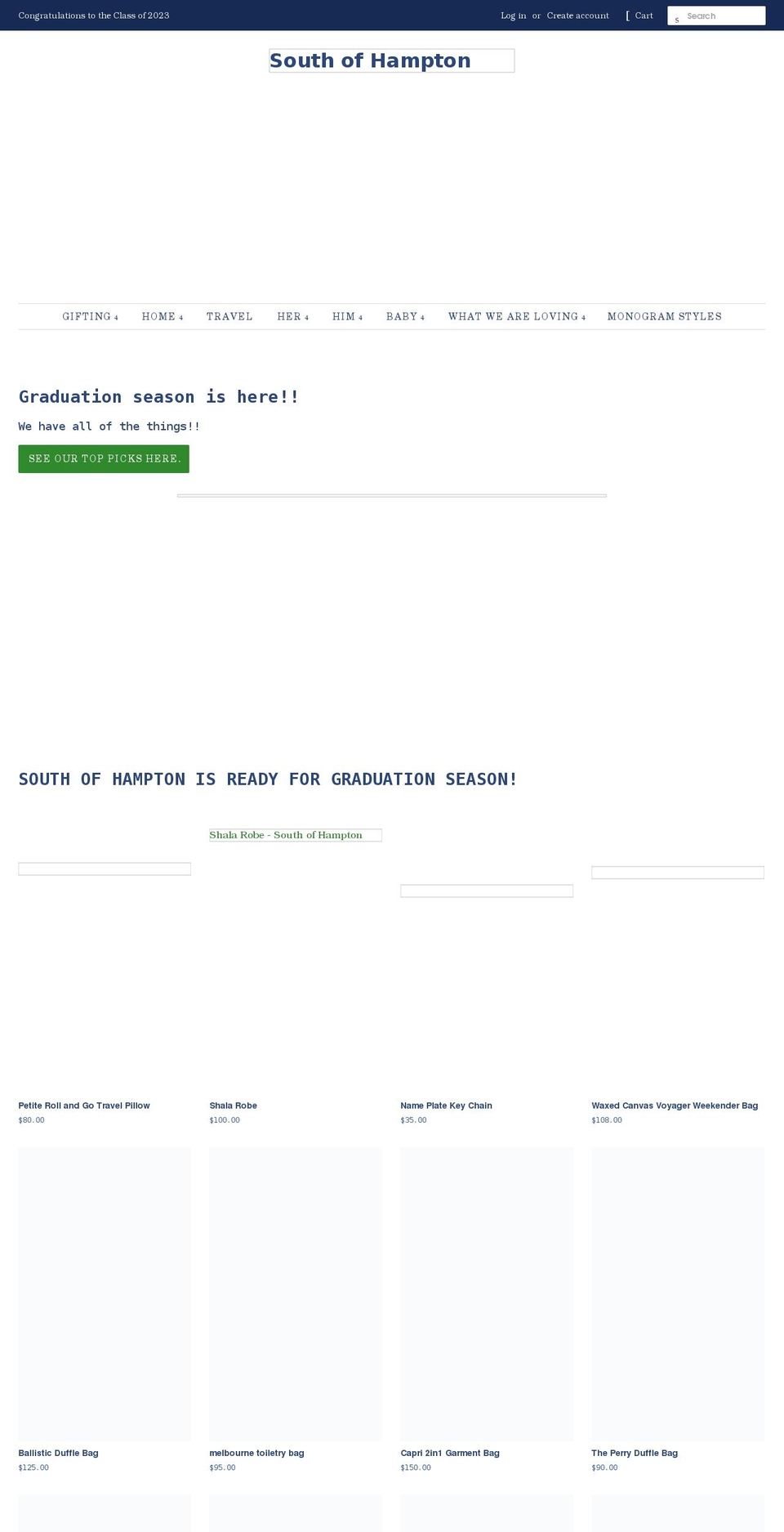 southofhampton.com shopify website screenshot
