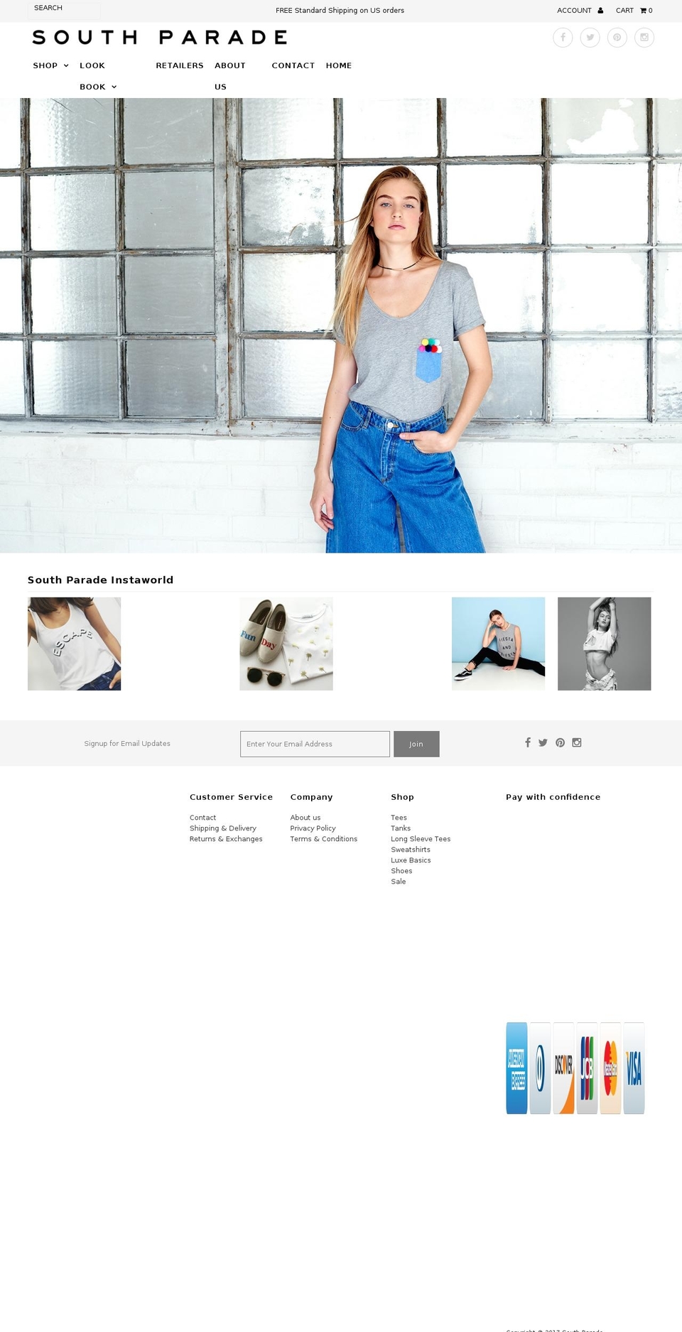 southparadeclothing.com shopify website screenshot