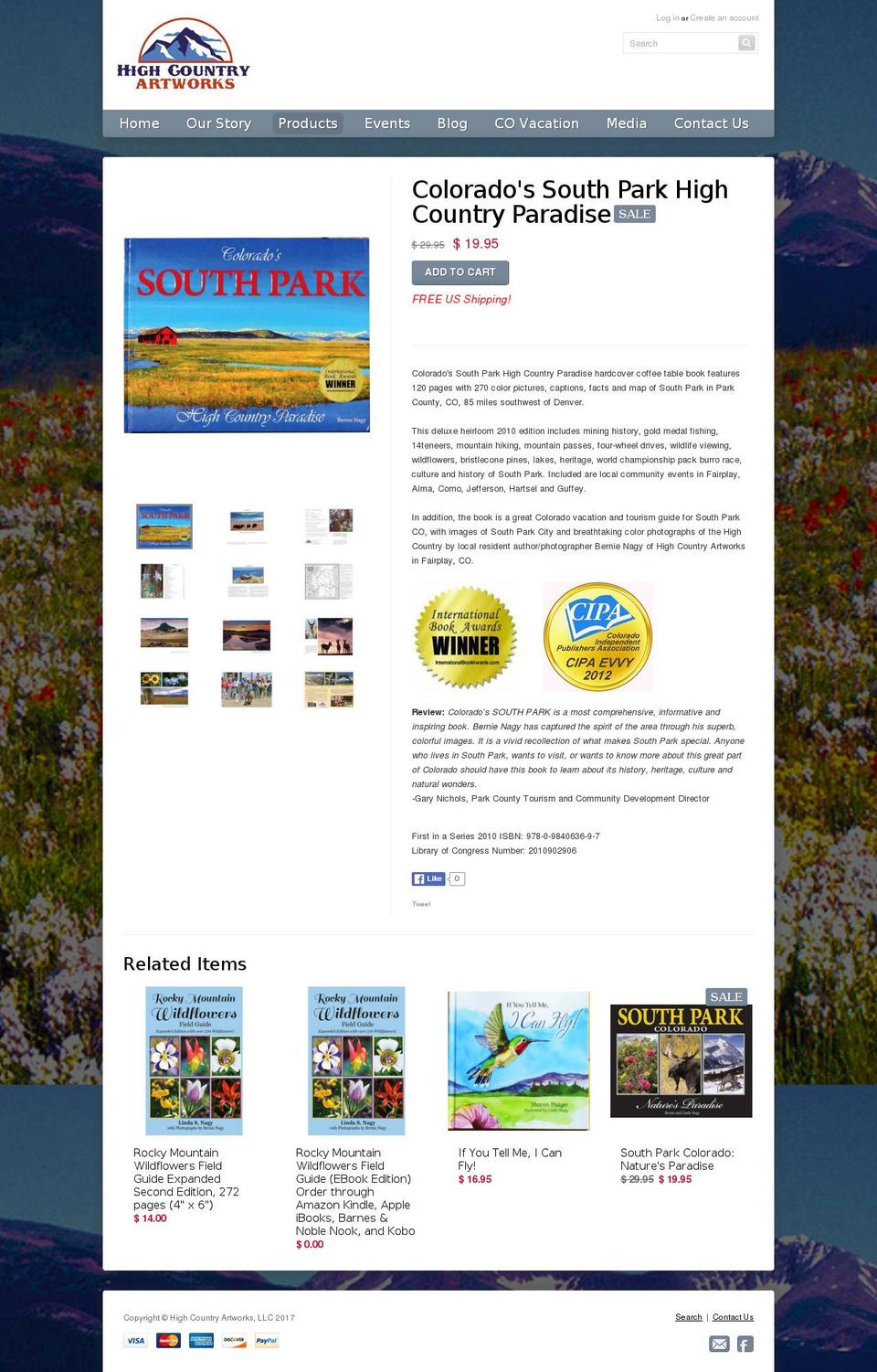 Adaptable Shopify theme site example southparkcoloradobook.com