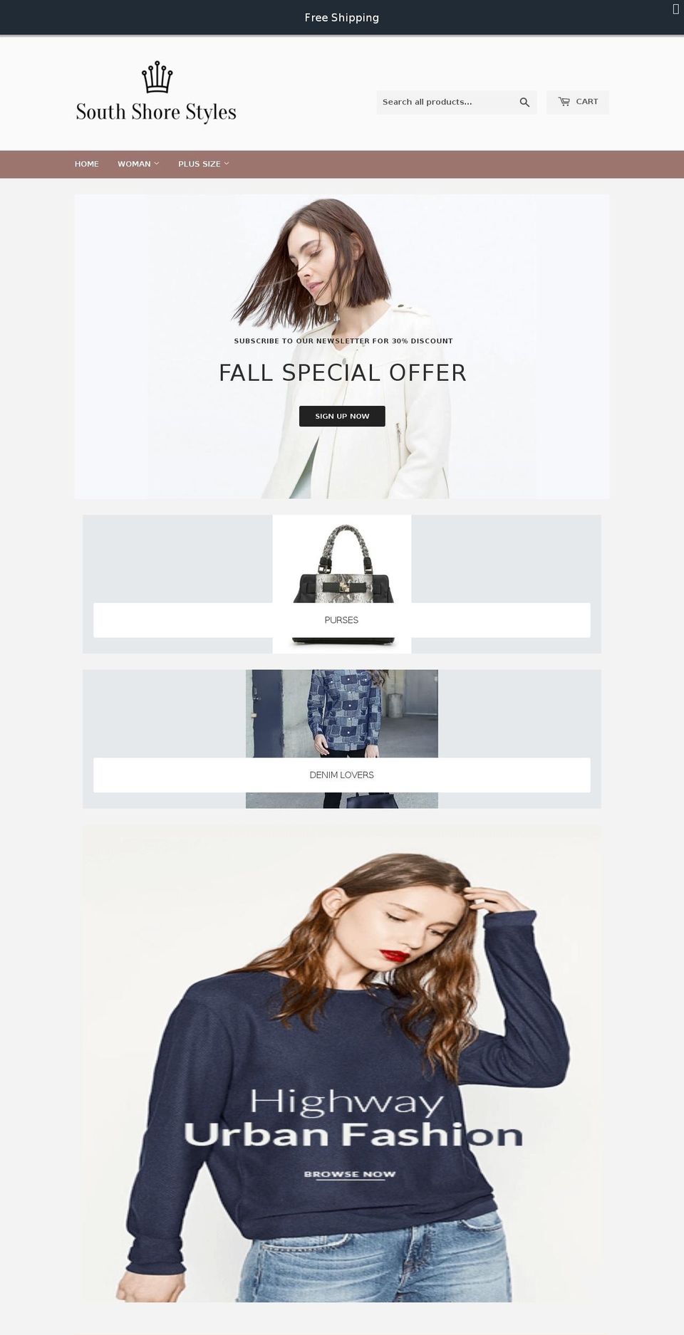 southshorestyles.com shopify website screenshot