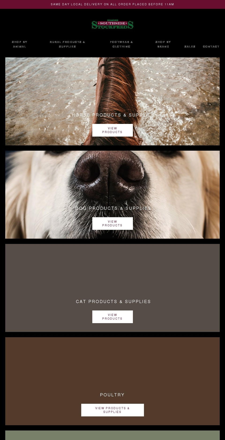 southsidestockfeeds.com.au shopify website screenshot