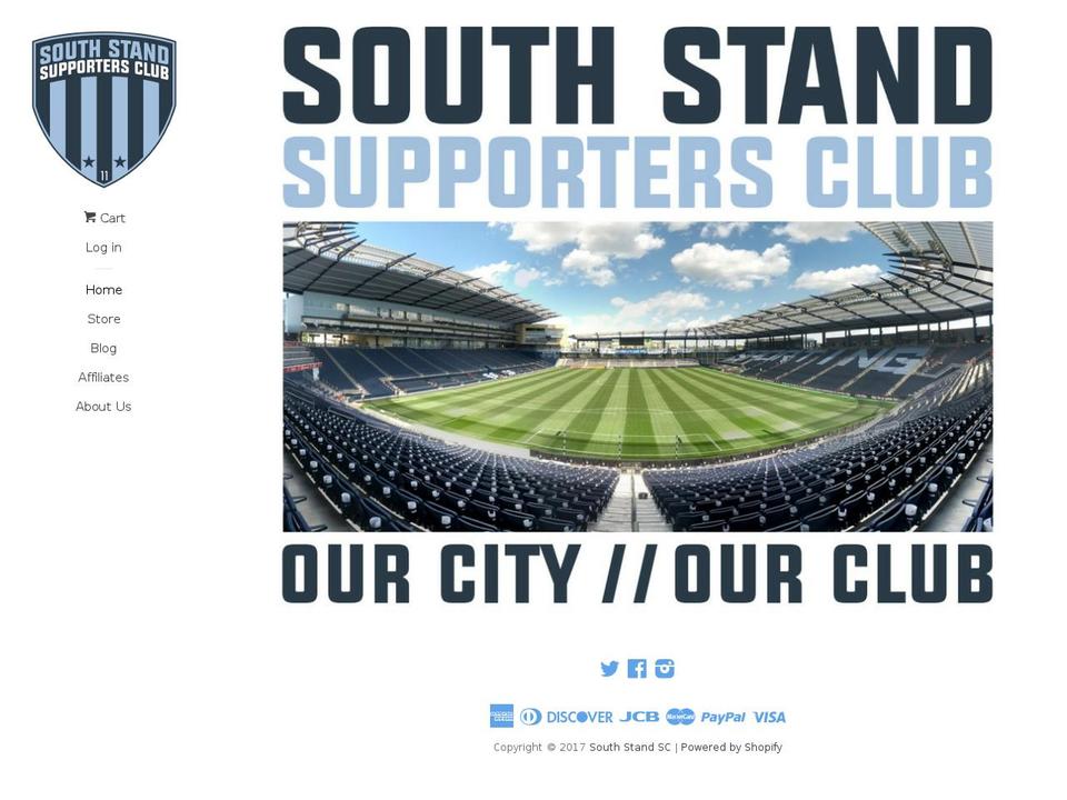 southstandsc.org shopify website screenshot