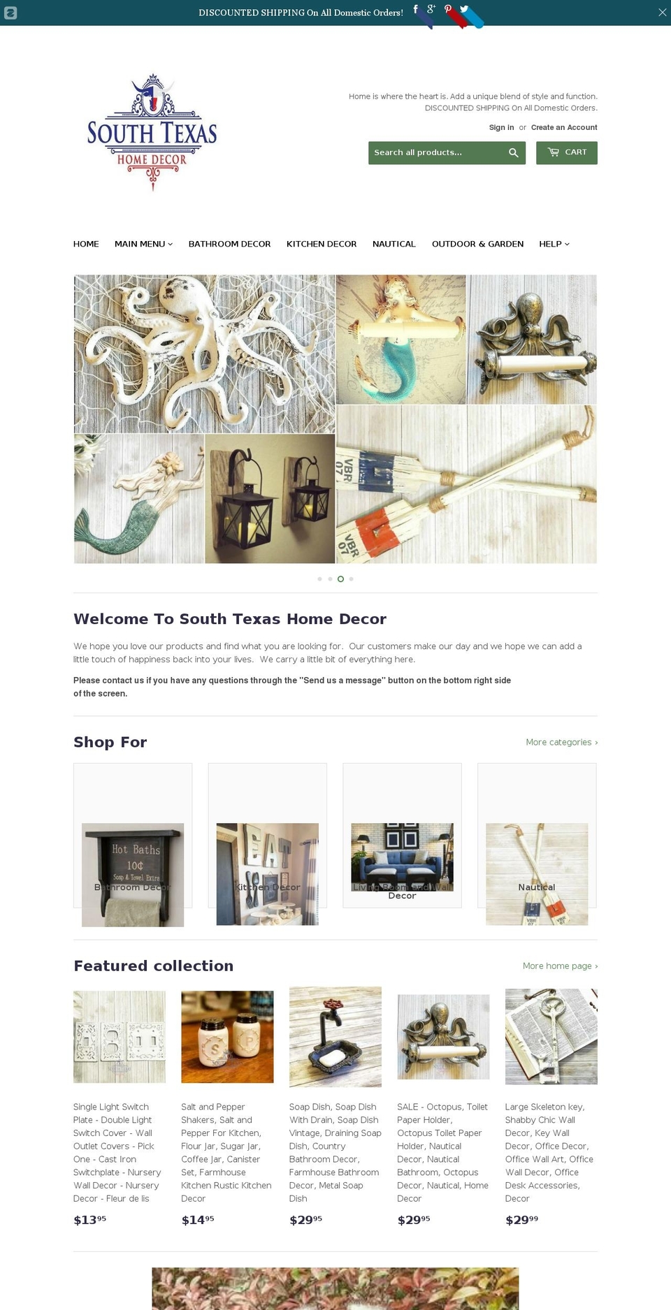 southtexashomedecor.com shopify website screenshot