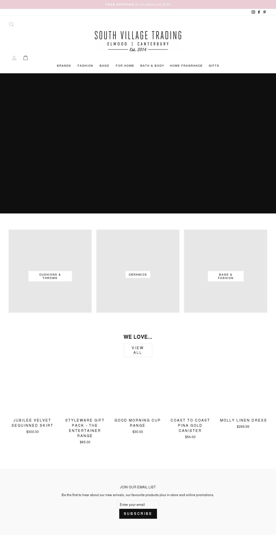 southvillagetrading.com.au shopify website screenshot