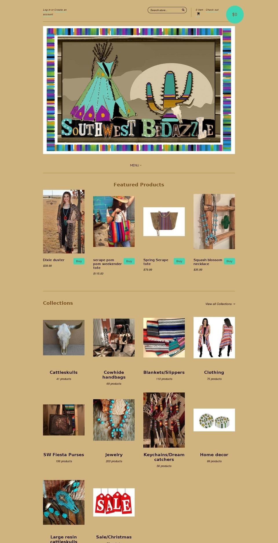 southwest-bedazzle.com shopify website screenshot