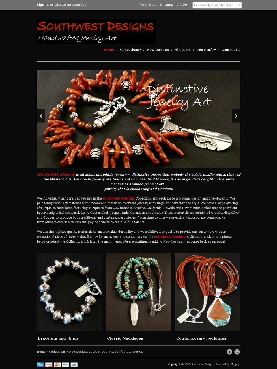 southwest-designs.com shopify website screenshot