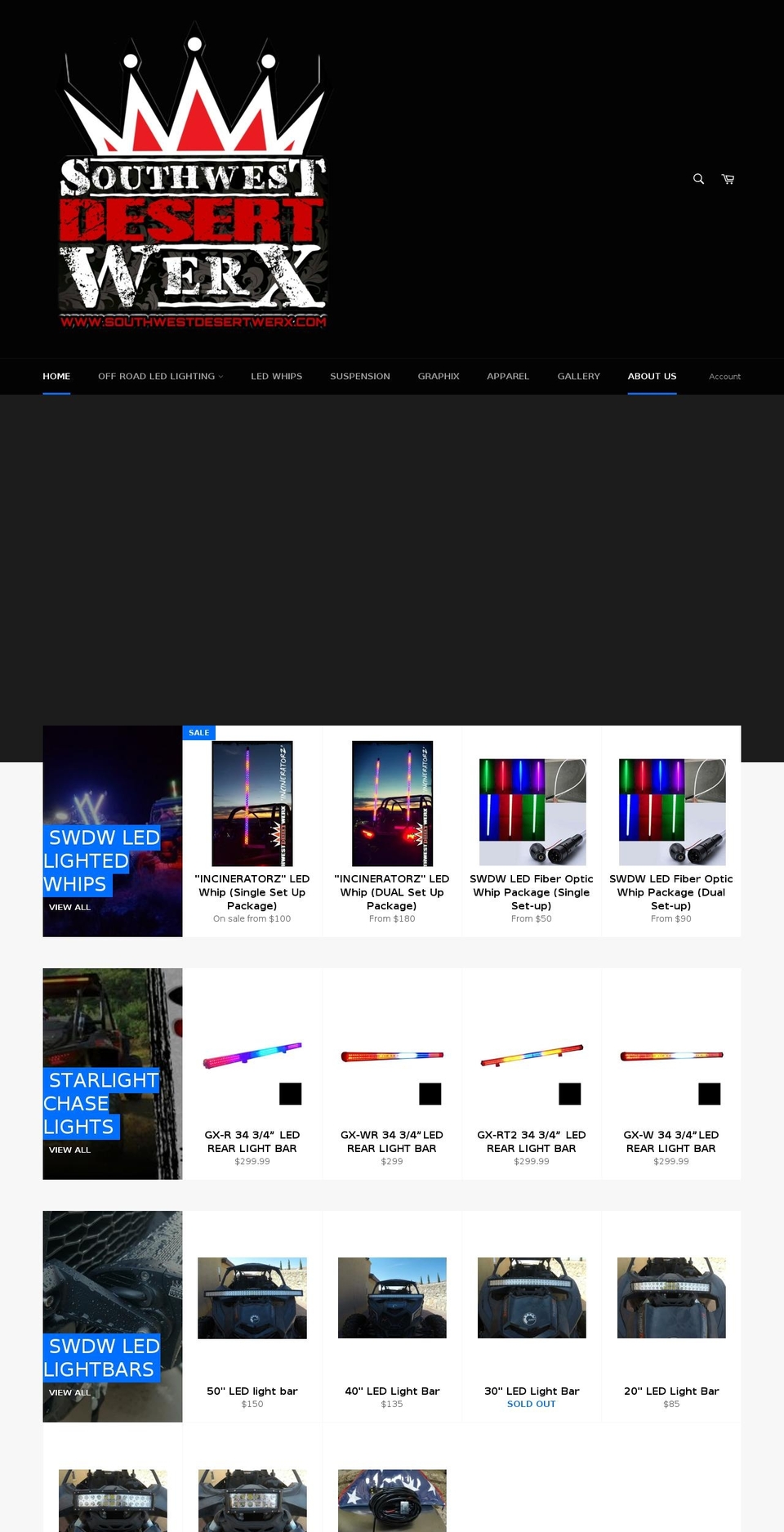 southwestdesertwerx.com — Shopify storefront screenshot