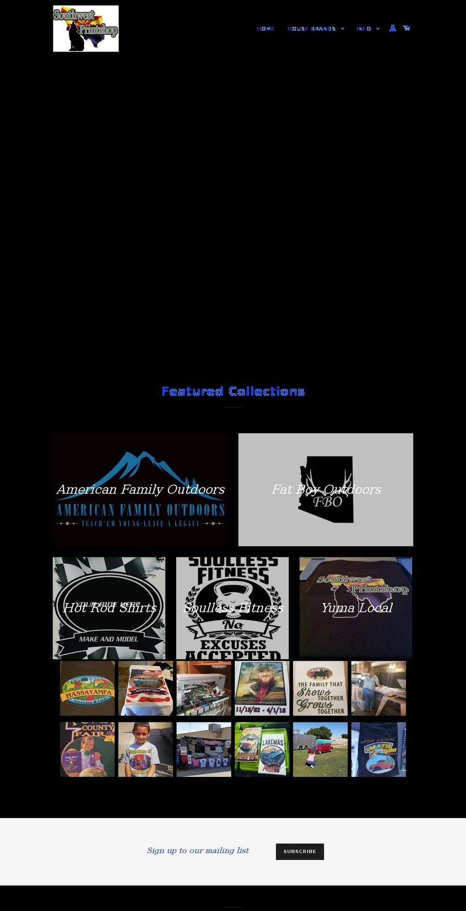 southwestprintshop.com shopify website screenshot