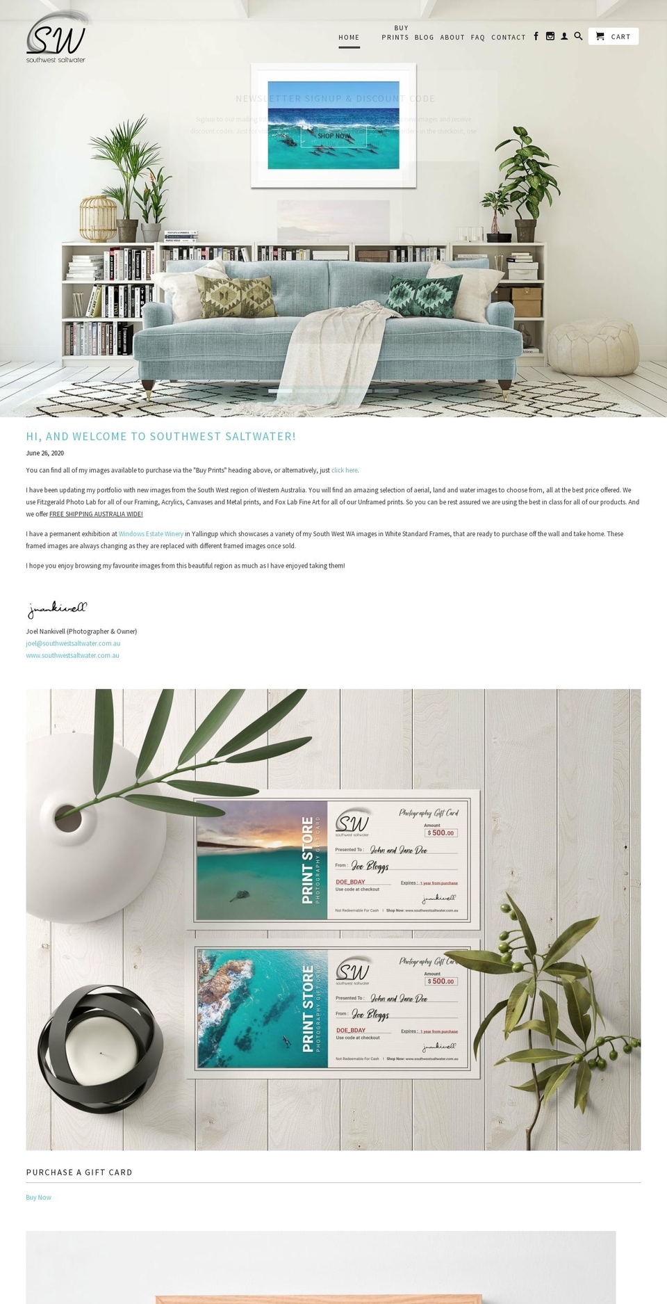 southwestsaltwater.com.au shopify website screenshot