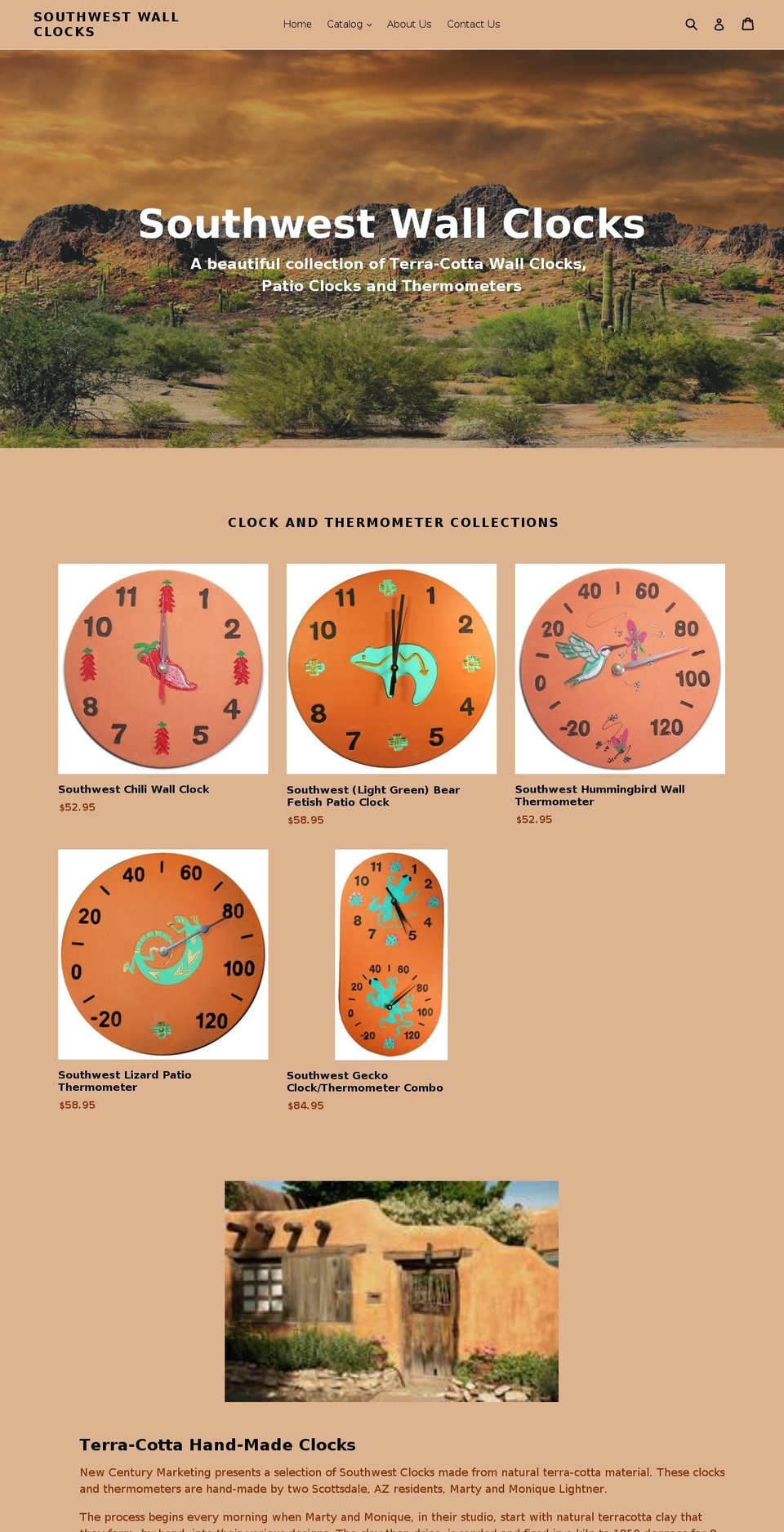 southwestwallclocks.com — Shopify storefront screenshot