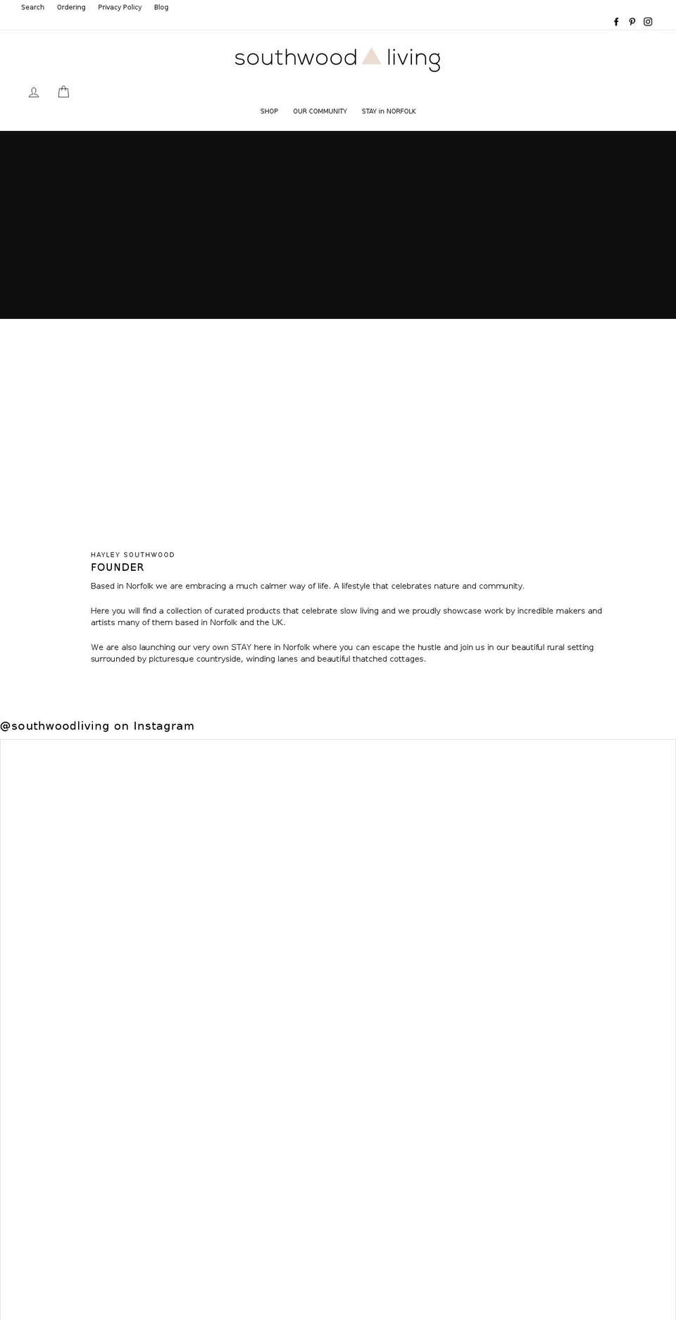 southwoodliving.co.uk shopify website screenshot