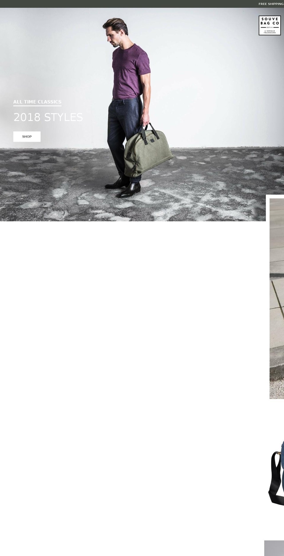 souvebagcompany.com — Shopify storefront screenshot