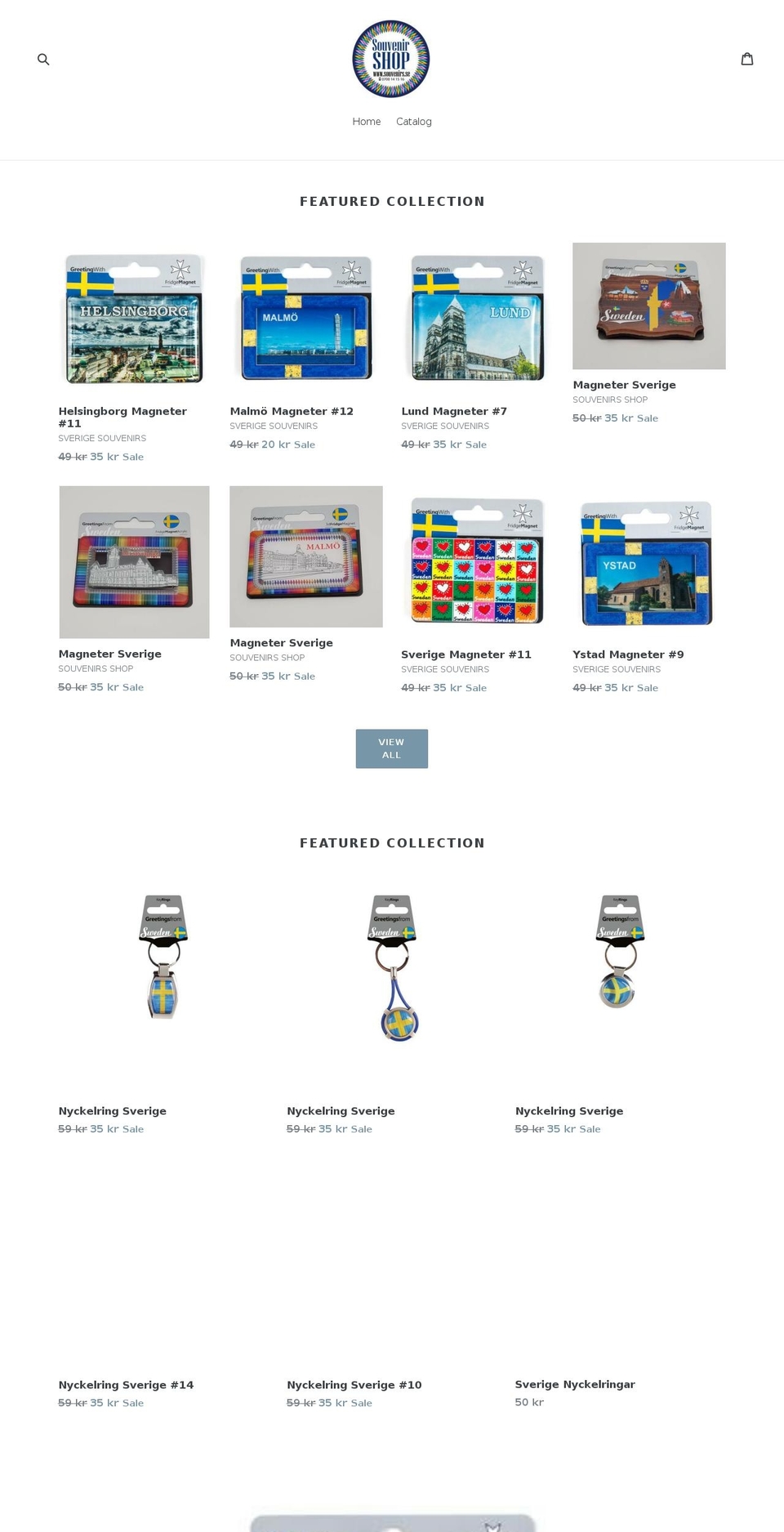 souvenirs.se shopify website screenshot