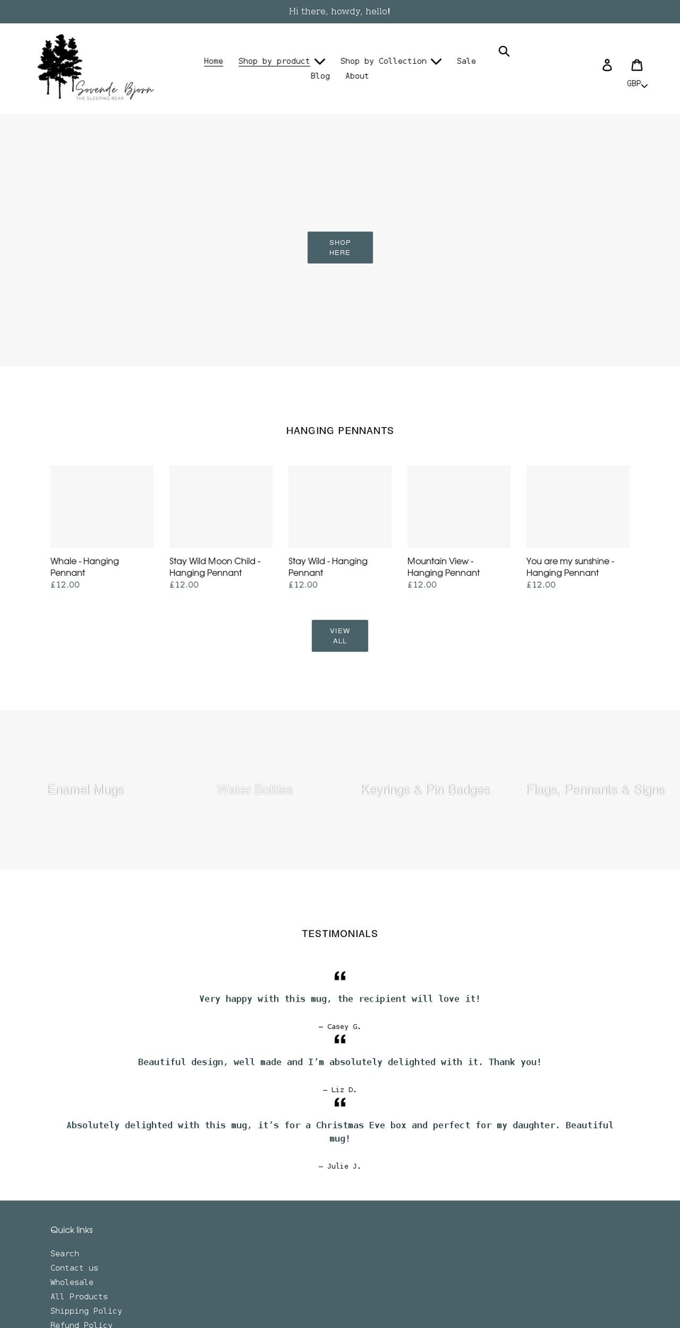 sovendebjorn.com shopify website screenshot