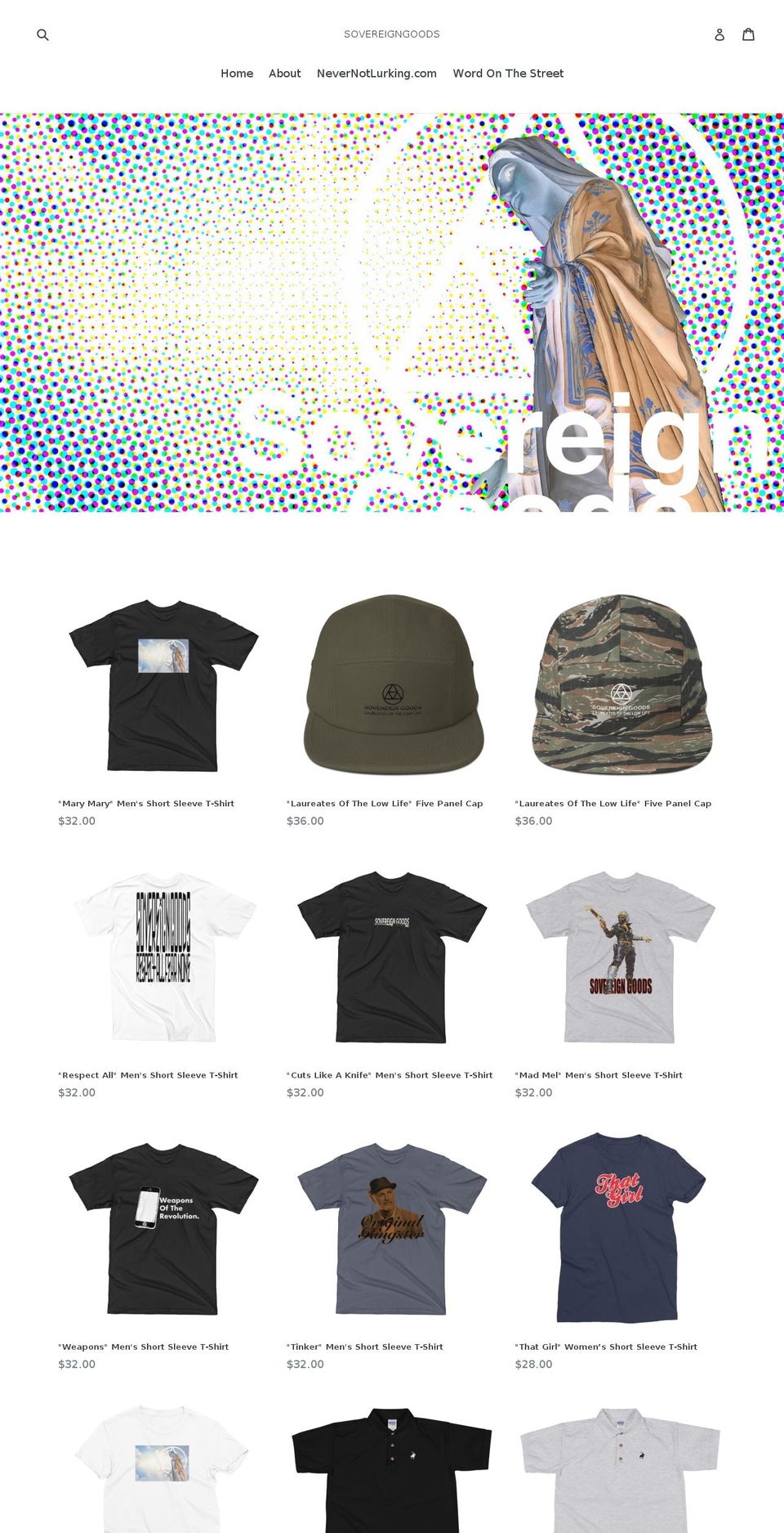 sovereigngoods.com — Shopify storefront screenshot