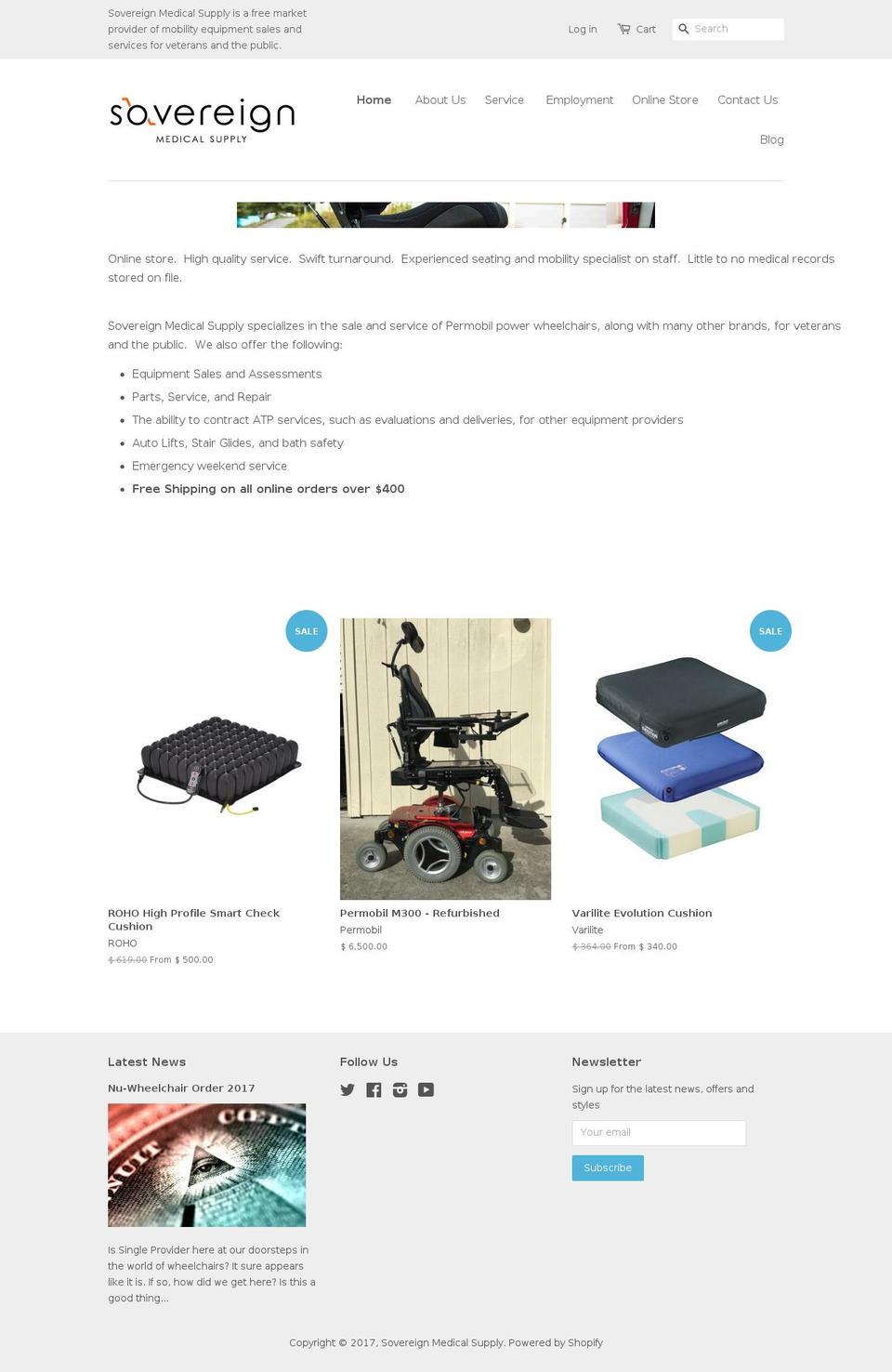 sovereignmedsupply.com shopify website screenshot