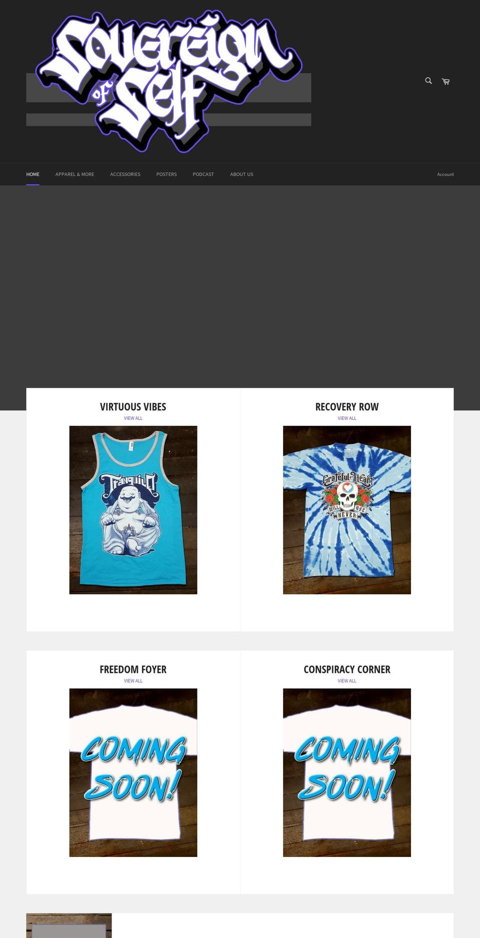 sovereignofself.com — Shopify storefront screenshot