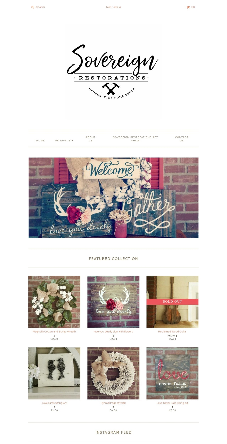 sovereignrestorations.com shopify website screenshot