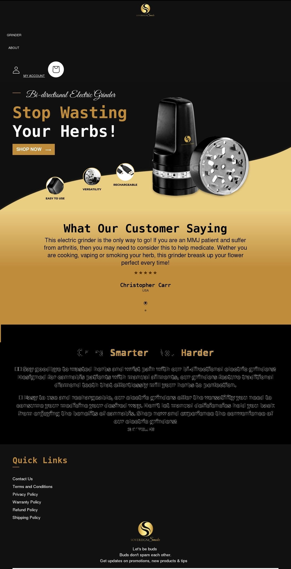 sovereignsmoke.net shopify website screenshot