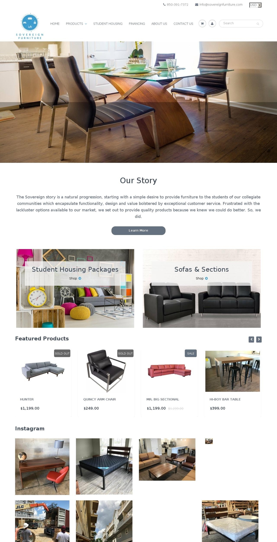 sovfurniture.com — Shopify storefront screenshot