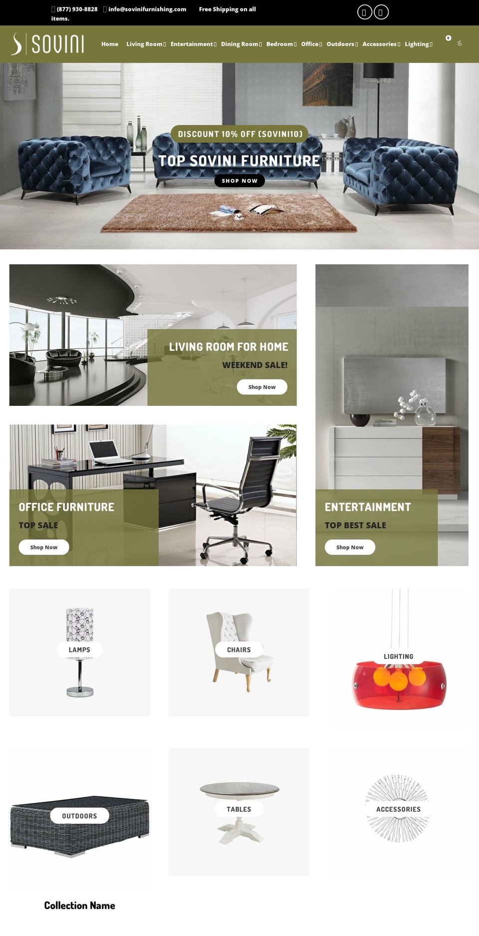 layla Shopify theme site example sovinifurnishing.com