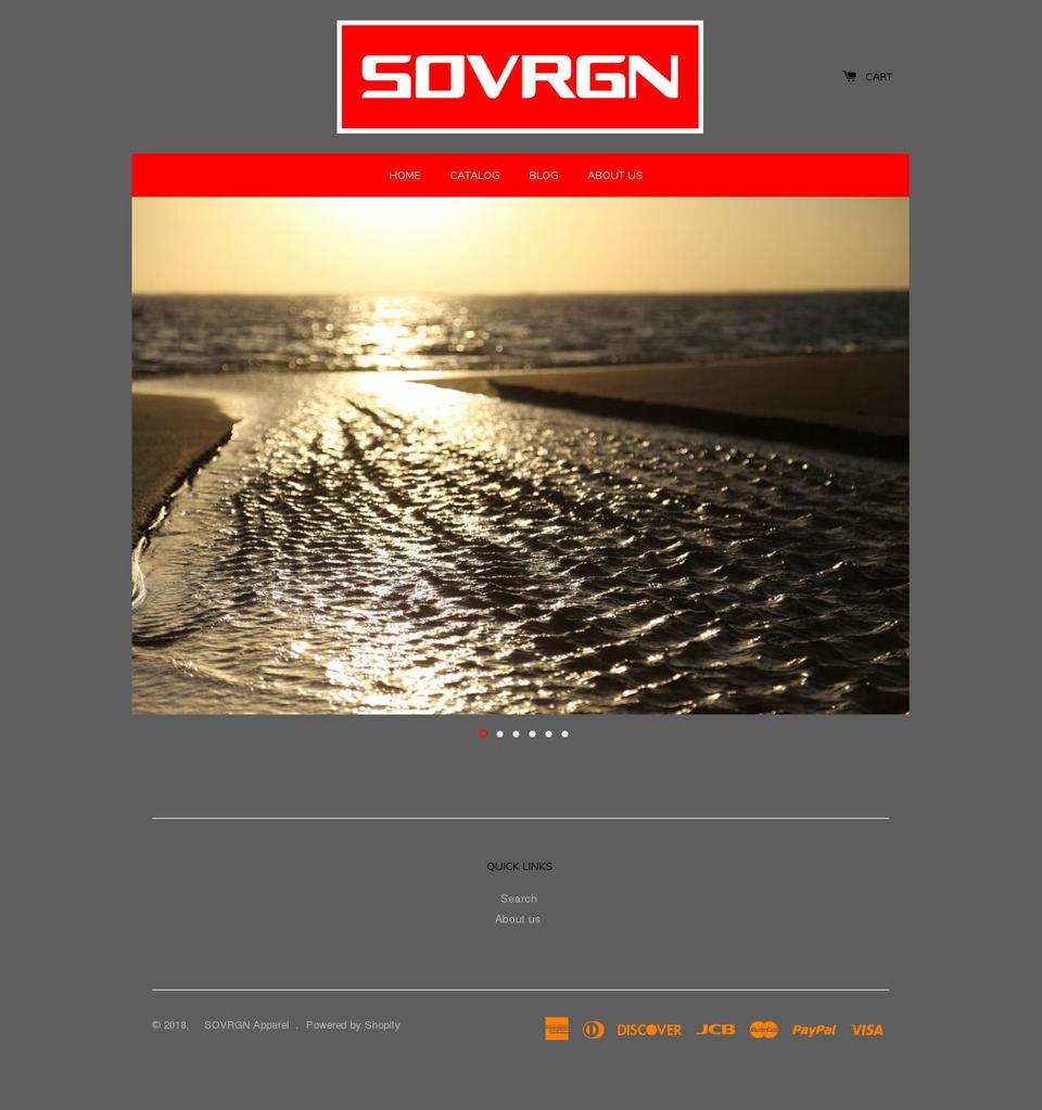 sovrgnapparelhawaii.com — Shopify storefront screenshot