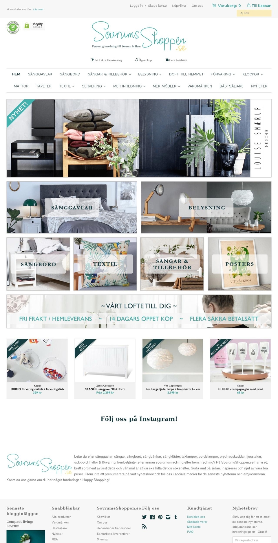 sovrumsshopen.com — Shopify storefront screenshot