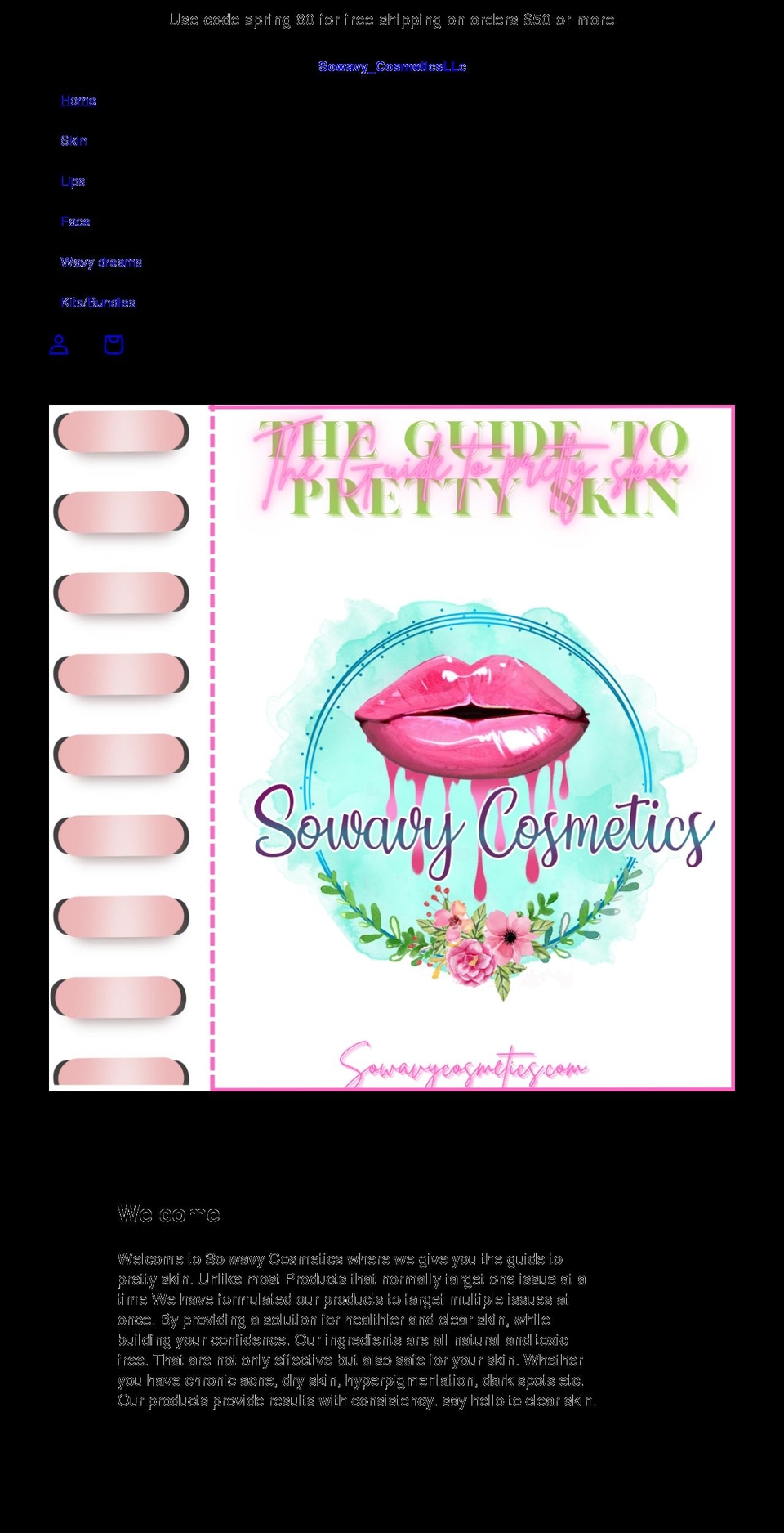 sowavycosmetics.com shopify website screenshot