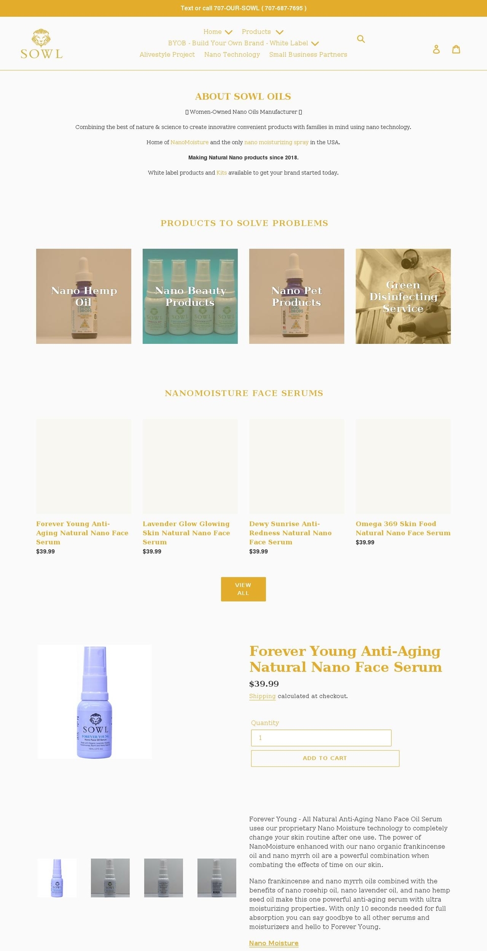 sowloils.com shopify website screenshot