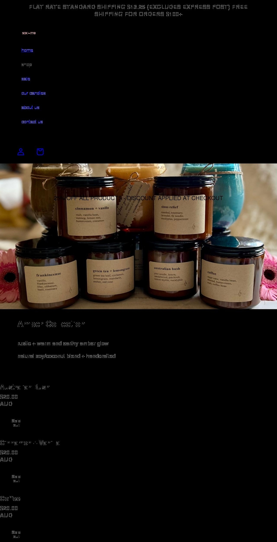 soxandme.com shopify website screenshot
