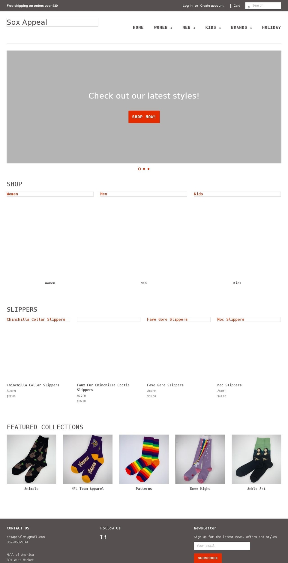 soxappeal.com shopify website screenshot