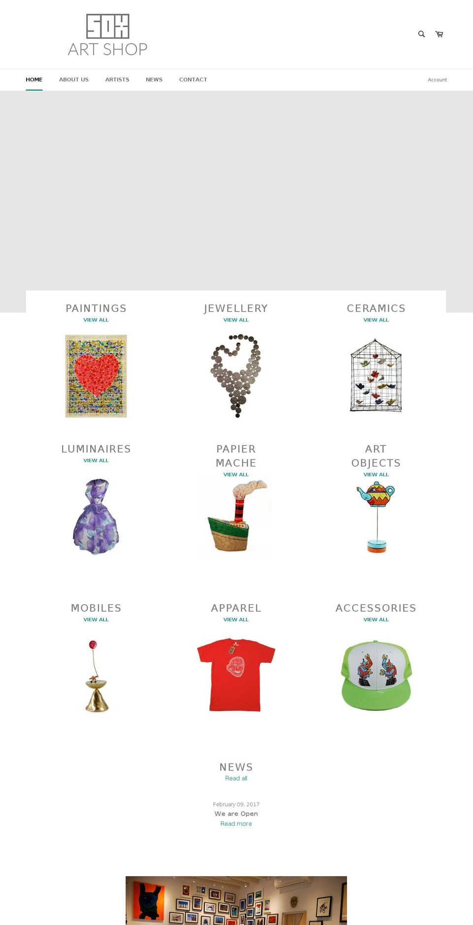 soxartshop.com shopify website screenshot